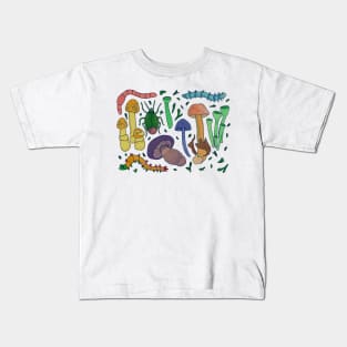 Grubs, Bugs, and Mushrooms Kids T-Shirt